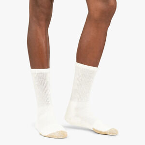 Thorlo Unisex M/L White Gold Classic Tennis Cushioned Athletic Crew Socks C13-2